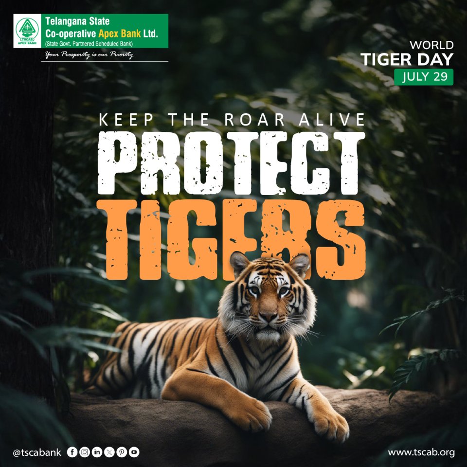 tgcabbank's tweet photo. Keep the Roar Alive: Protect Tigers
World Tiger Day
#TSCAB #telanganastatecooperativestateapexbank #worldtigerday #savetigers #tiger #banking #loans https://t.co/ytbeHmWt6d