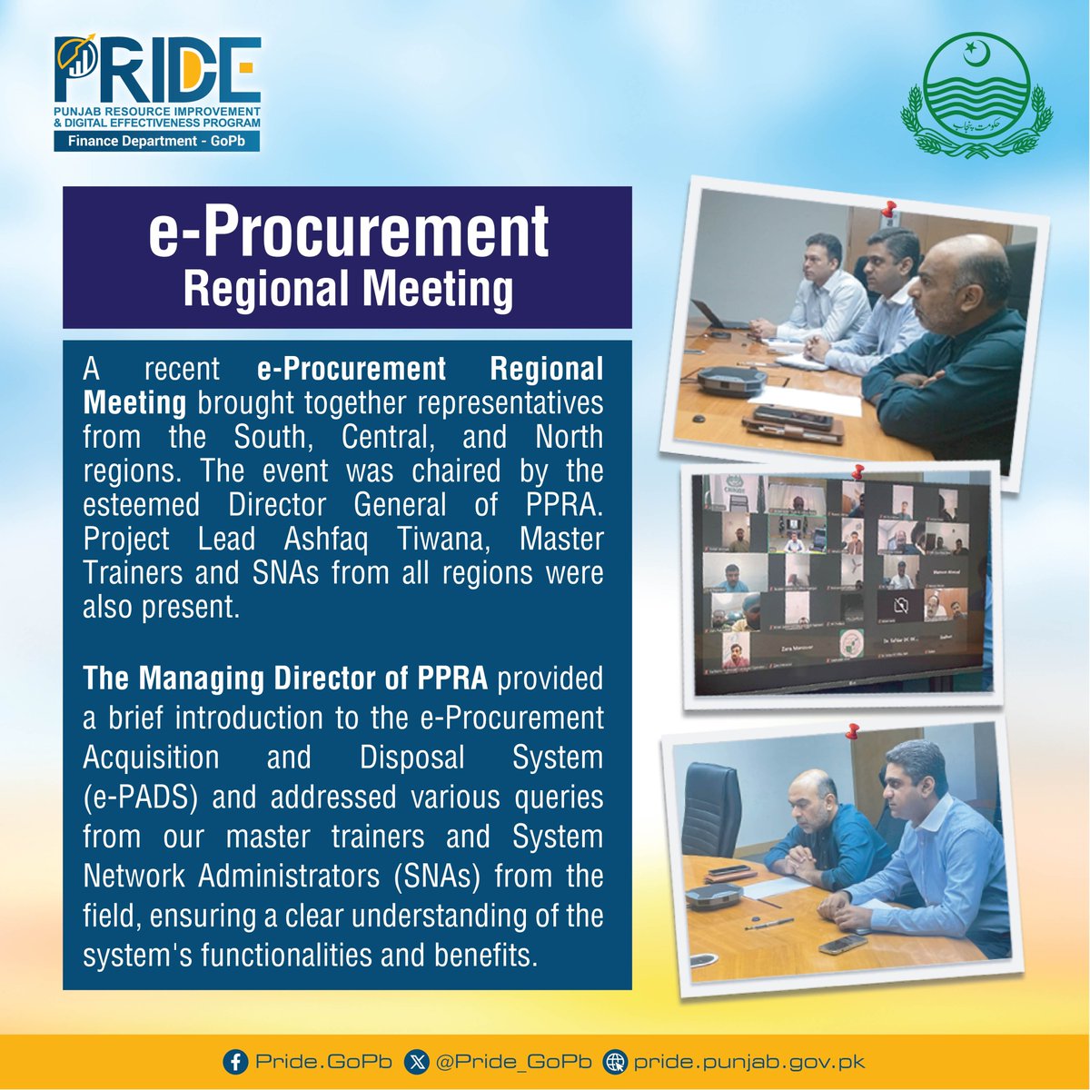 Pride_GoPb's tweet photo. #eprocurement
#PrideProgram #pridepunjab #PPRA https://t.co/wJdokYl74Q