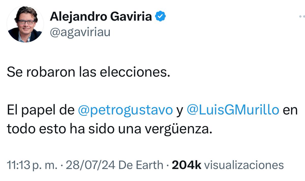FisicoImpuro's tweet photo. Estaban demorados! Ya Alejandro Gaviria salió a insinuar que Maduro ganó por culpa de Petro. Lo que me sorprende es que ni la extrema derecha ha salido aun con semejante estupidez, pero el más técnico del centrismo, sí. https://t.co/vsiQTkjmF6