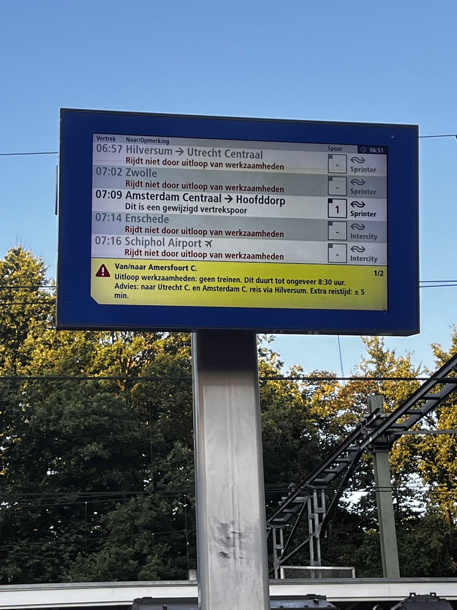 Wel goed advies hoor <a href="/NS_online/">NS online</a>.. om via Hilversum te reizen.. beetje jammer dat die door dezelfde “uitloop van werkzaamheden” ook niet rijdt 🤡