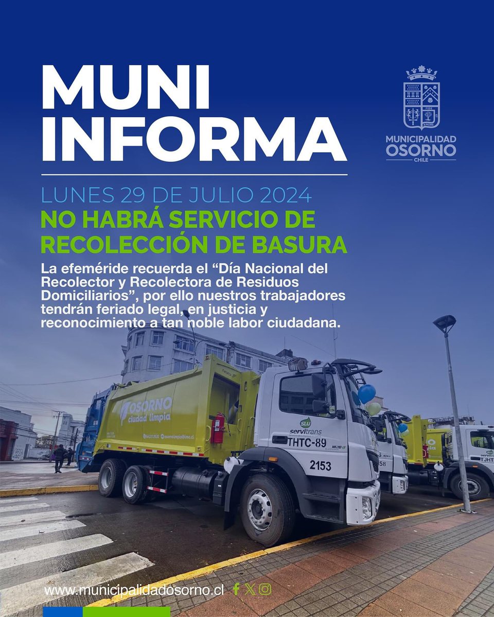 Rod_pp's tweet photo. Oiga, no se olvide de esto! En #Osorno este lunes 29 de julio no pasará la basura! Se celebra el día del recolector. 
@muni_osorno 
@paislobo 
@SOYDEOSORNO1 
@OsornoCentral 
@Geosorno01 
@DPPOsorno 
@OsornoNews 
@atorresriobo 
@RichyOsorno https://t.co/DIZyCeL7L0
