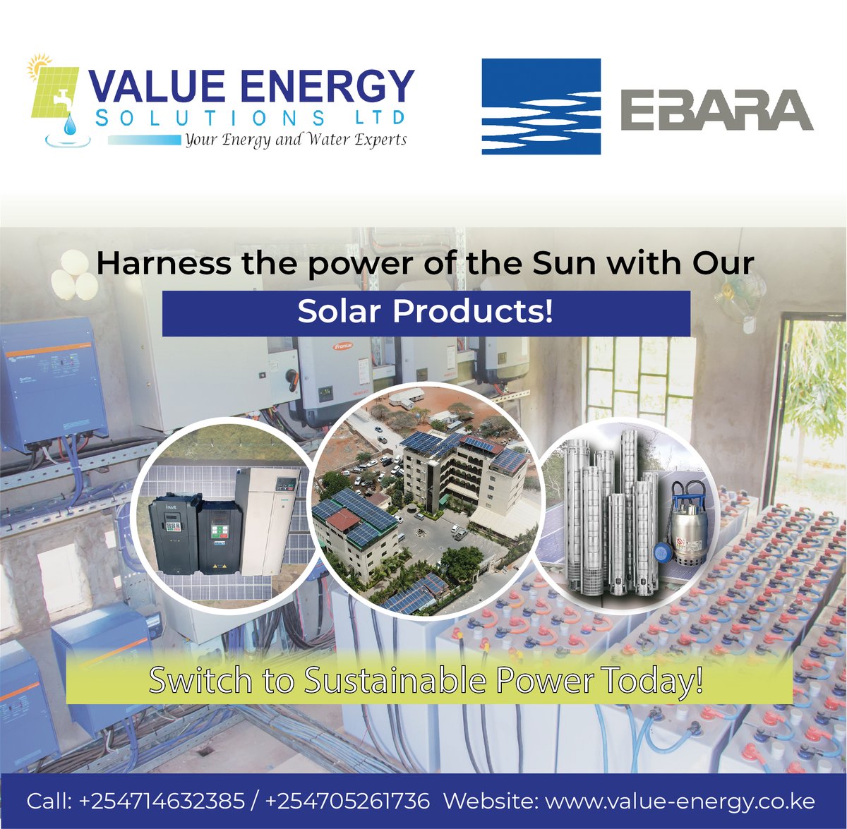 ValueEnergyke's tweet photo. From durable water pumps, powerful inverters to high capacity batteries, and efficient solar panels- we've got it all! Experience sustainability, efficiency and reliability from Value Energy Solutions Limited.
Call/WhatsApp: 0714 632385

#solarpowered #Sustainability #waterpump https://t.co/5kuLoaaT3F
