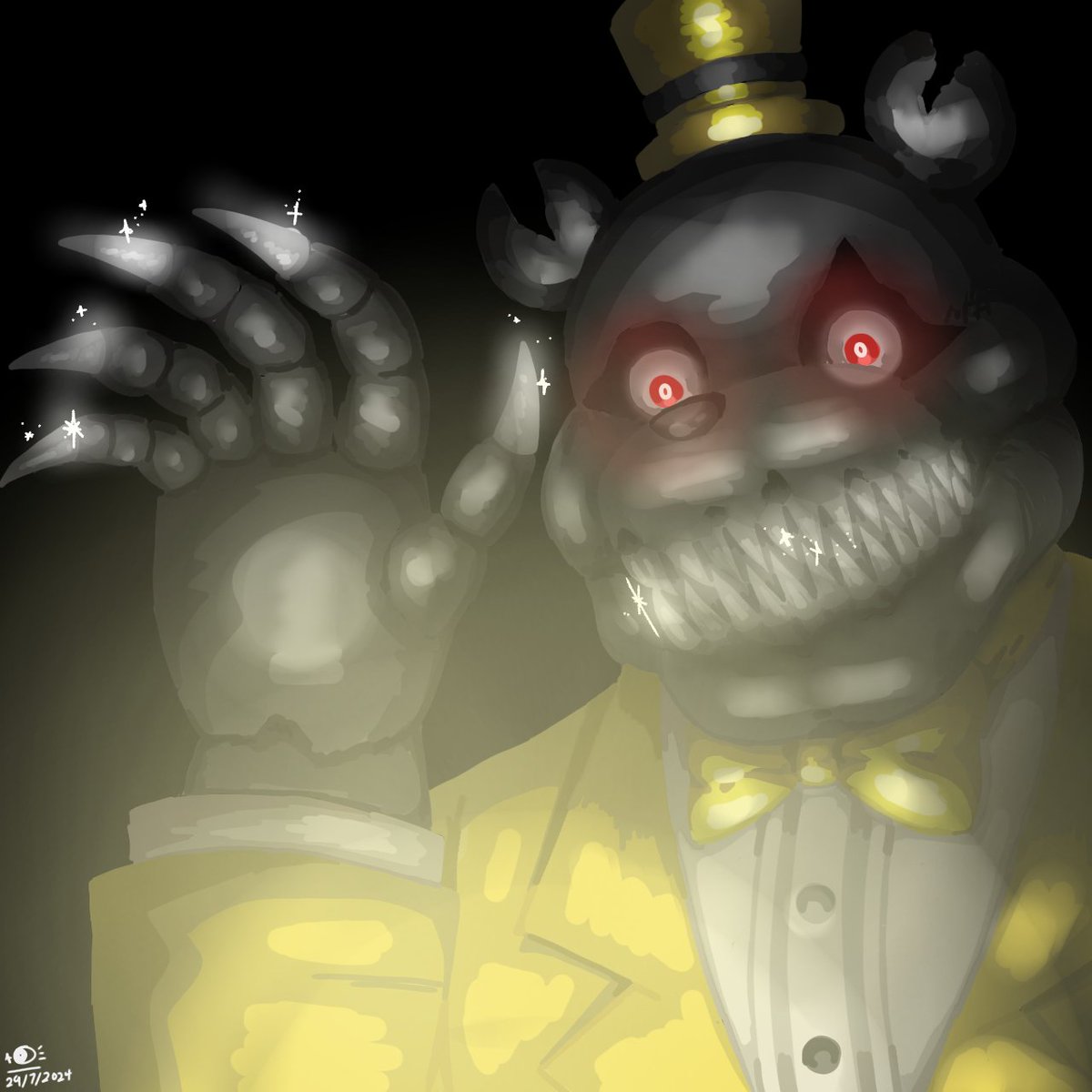 HMoon_LSun's tweet photo. Shine🐻✨
#FNAF4 #fnaffanart #nightmare https://t.co/yGoJqYjoNu