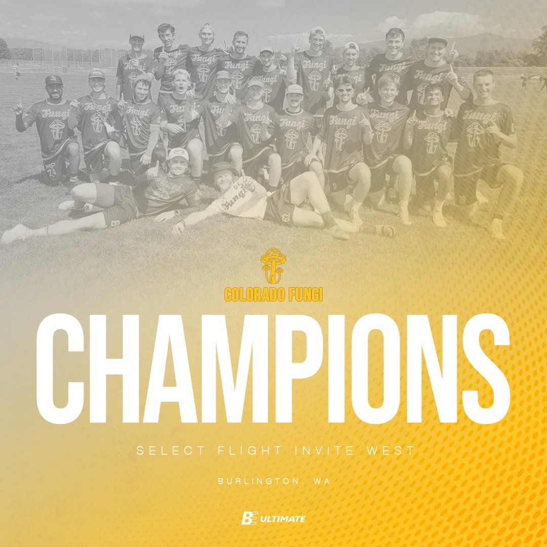 BEUlti's tweet photo. @FungiUltimate are the 2024 Select Flight Invite West Men Division Champions 🏆⁠⁠ #BEteam⁠ #BEchamps⁠ https://t.co/742aWxB07q