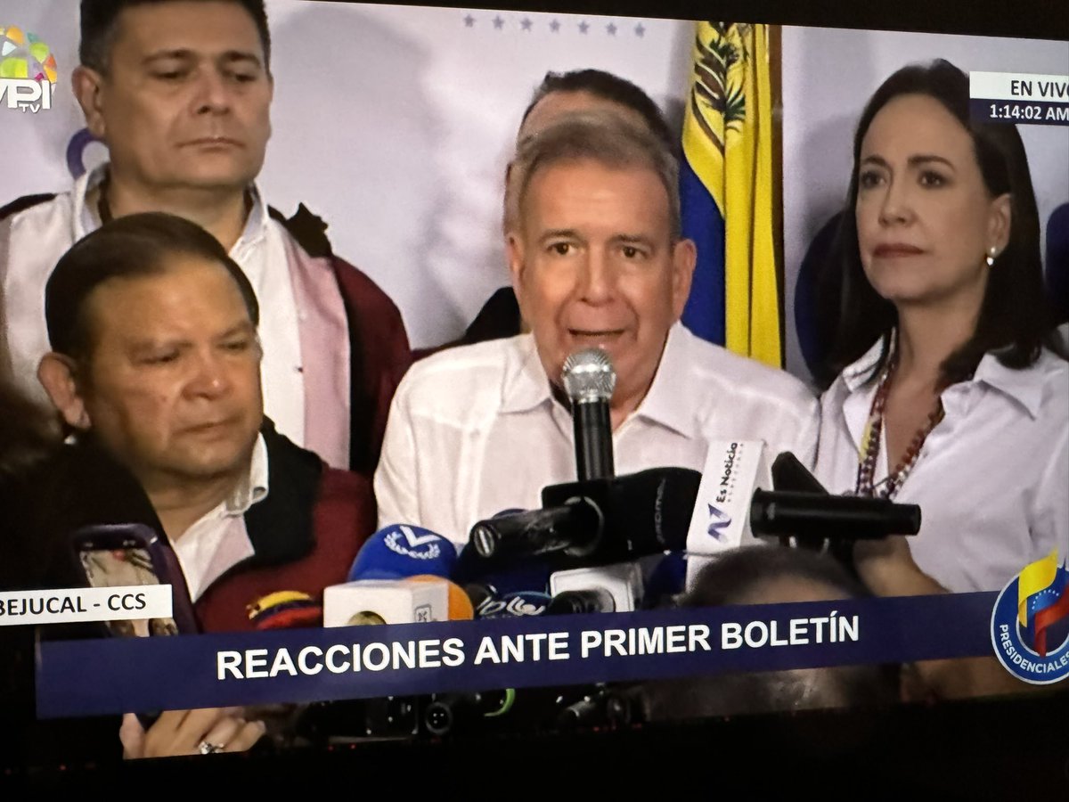 #URGENTE <a href="/EdmundoGU/">Edmundo González</a> “nuestra lucha continúa hasta que la voluntad del
Pueblo sea respetada”