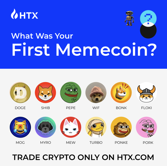 HTX_Global's tweet photo. What was your first #memecoin? https://t.co/HXzPE7rFLu