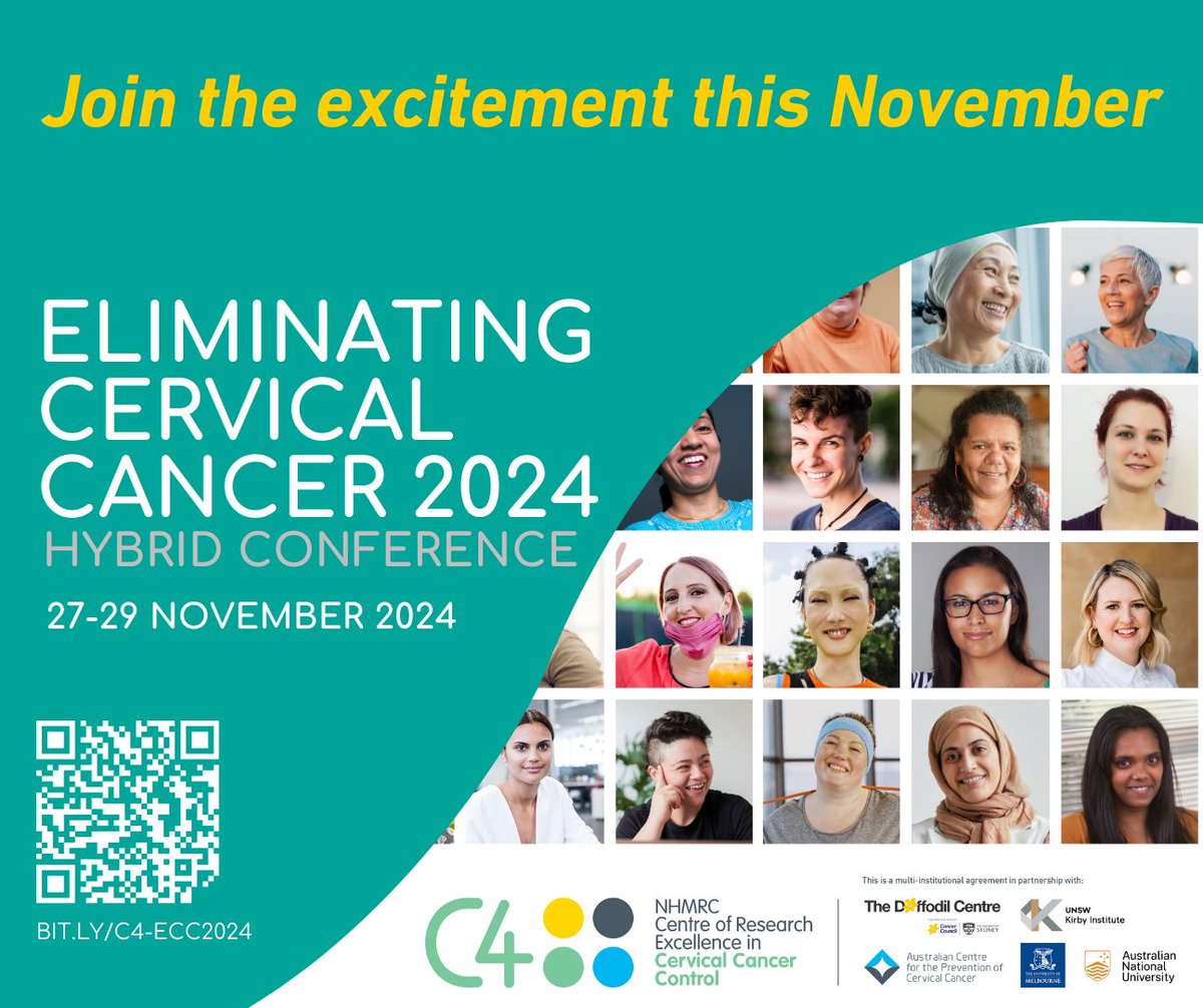 🌟Join #ECC2024! 🌟 "Achieving Equity in Australia and the Indo-Pacific Region" at Sofitel Melbourne. 3-day hybrid event featuring expert speakers, plenary sessions, panels, and workshops in #CervicalCancerElimination and care. 

Register today at acpcc.org.au/c4/ecc2024/