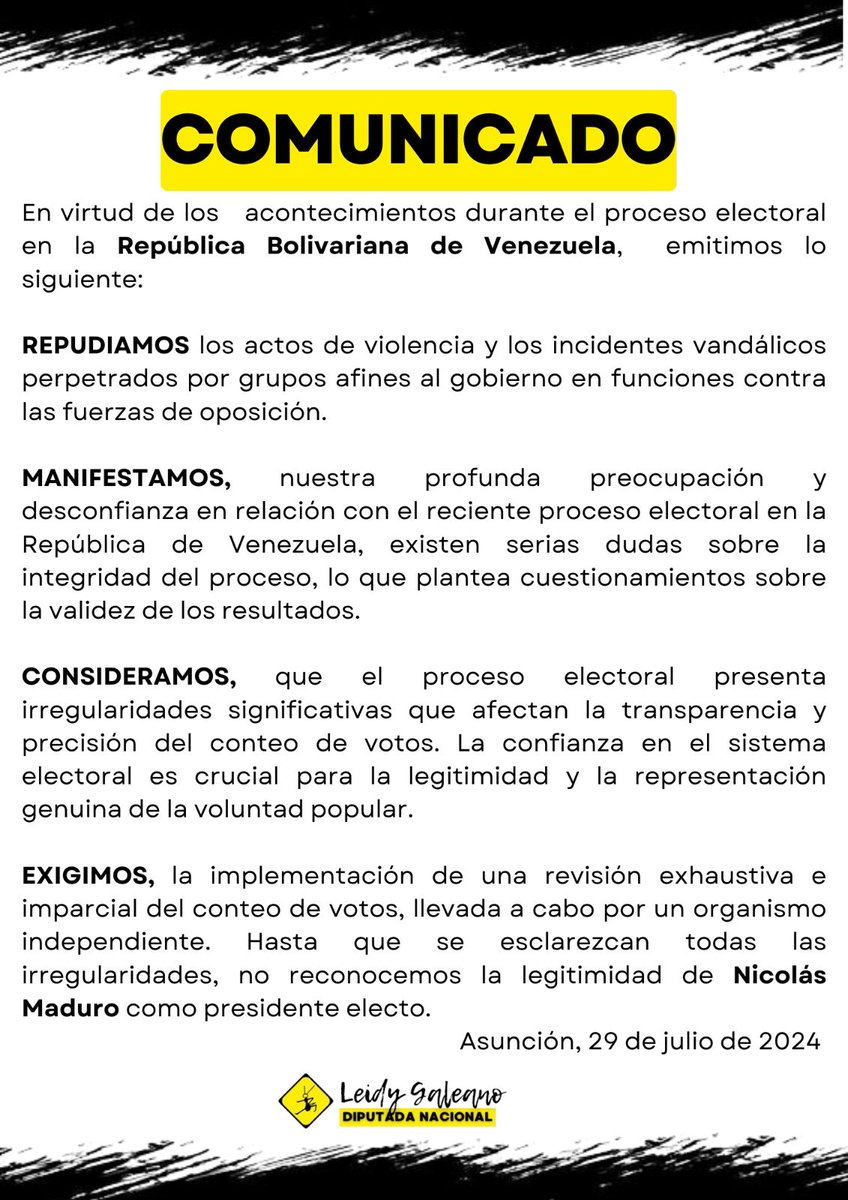 ⚠️ COMUNICADO ⚠️

#VenezuelaLibre #democracia