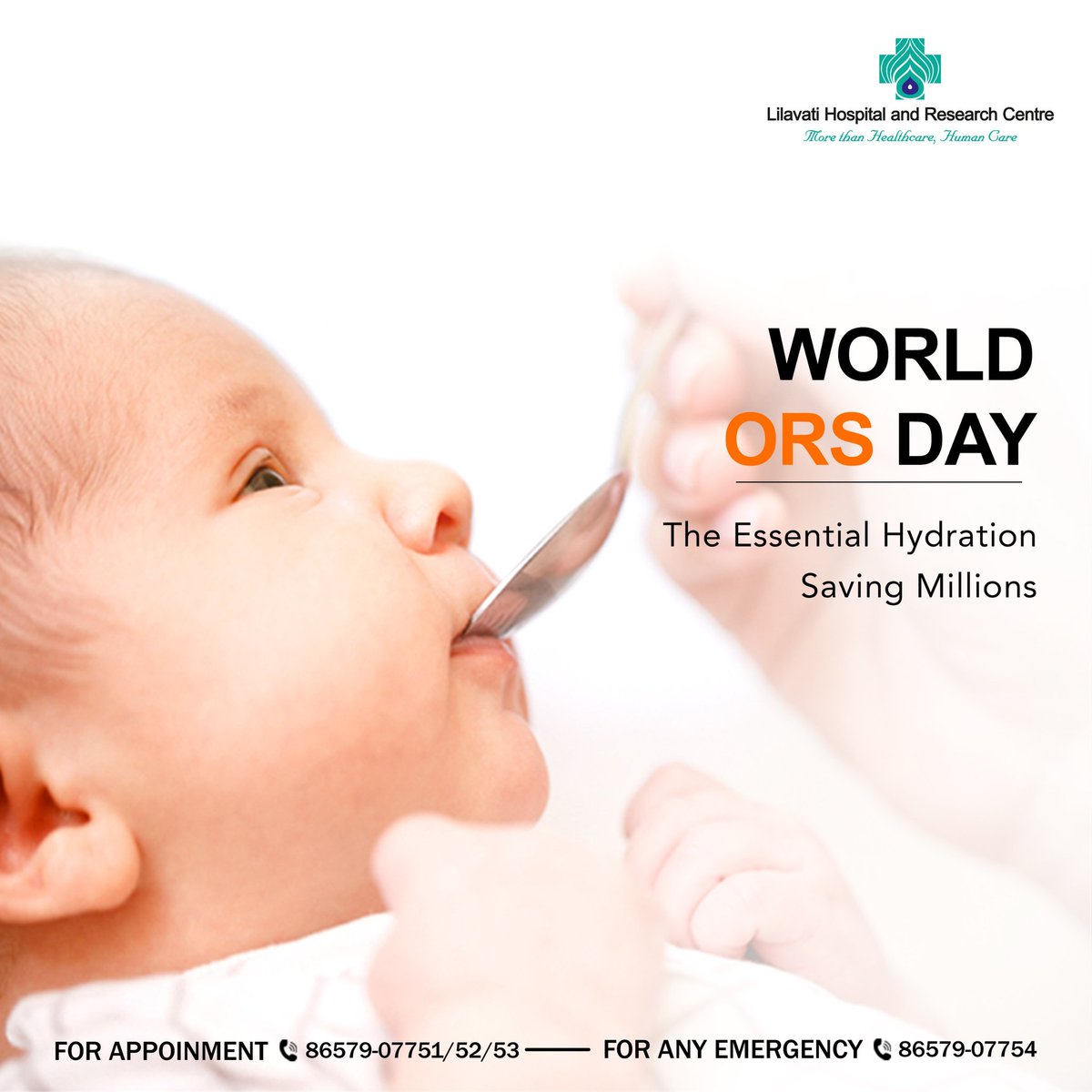 LilavatiHRC's tweet photo. On World ORS Day, protect our children. Oral Rehydration Solutions fight dehydration, ensuring kids stay healthy and strong.
#LilavatiHospital #LilavatiHospitalBandra #TertiaryCareHospital #Mumbai #WorldORSDay #ProtectOurChildren #OralRehydrationSolution #FightDehydration #HealthyKids #StrongKids #HydrationMatters #ChildHealth