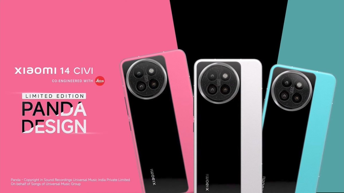 sandeep9sarma's tweet image. We also launched the Limited Edition #PandaDesign #Xiaomi14Civi

What's your favourite? #HotPink #AquaBlue or #PandaWhite