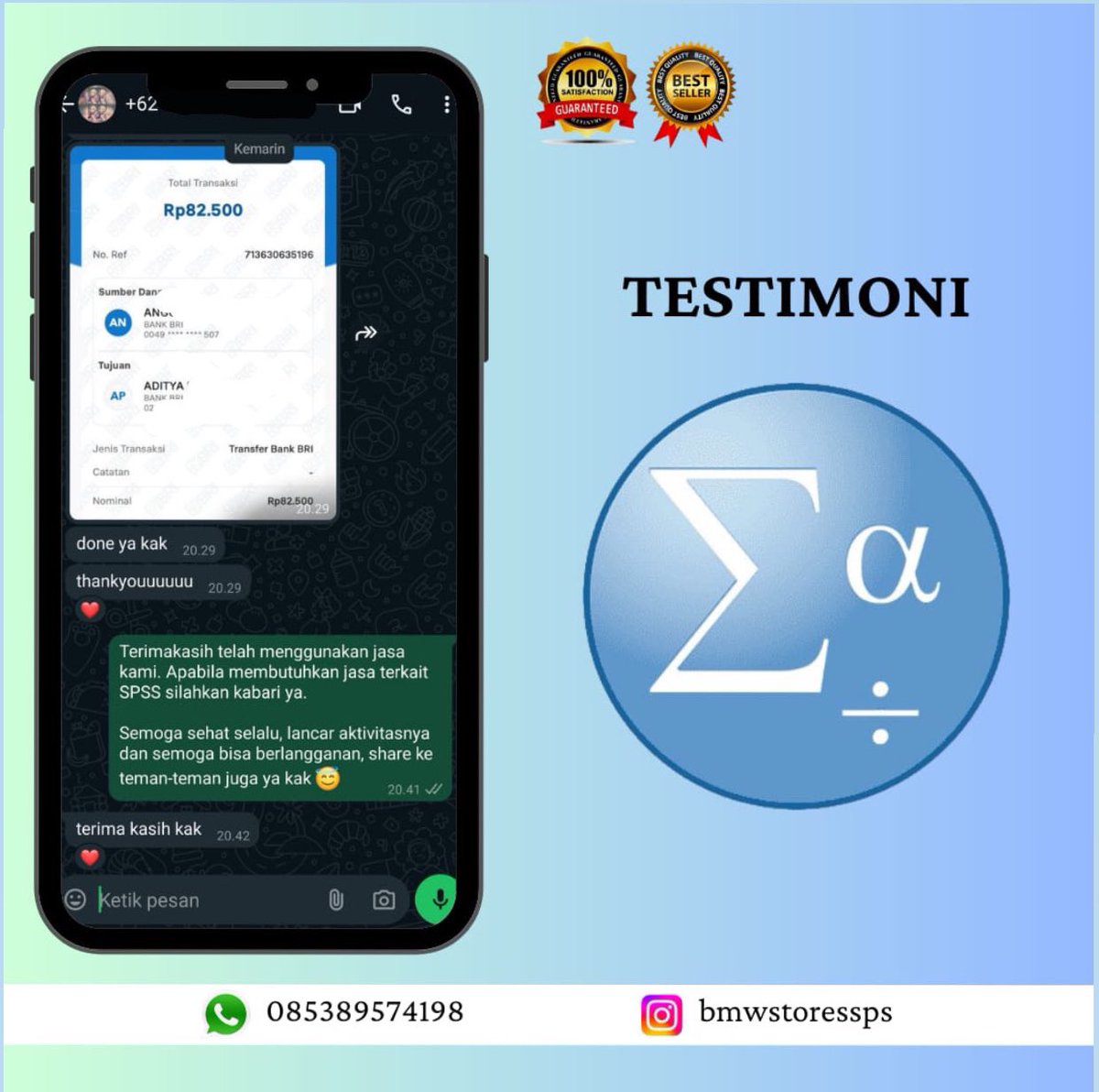 jokispss_bmw's tweet photo. 100% amanah, kita bisa bgt bantu kerjain spss jadi ga perlu pusing-pusing yaa😍

#jokispssbybmw #jokitugas #universitas #kampus #spss #jokiskripsi #testimoni https://t.co/JhD7r2lgoE