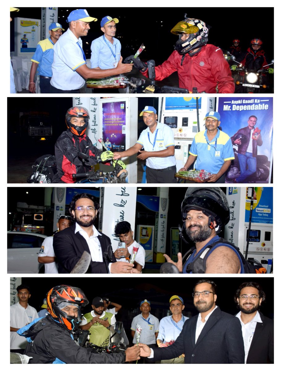 UDAIPURETAILBPC's tweet photo. UDAIPUR RETAIL TERRITORY Officials Welcomed "Kargil Vijay Divas 2024- Motorcycle Rally Riders" on 27th July 2024, at BP Bichhiwara, on NH48, District Dungarpur, Rajasthan.
We also offered water &amp; refreshments to all Riders. They also got fueling from our Retail Outlet. https://t.co/7fha56NstE