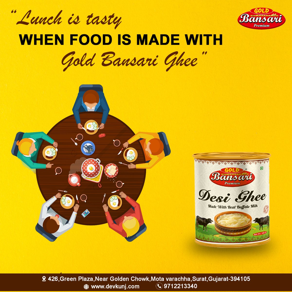 MilkDevkunj's tweet photo. Lunch becomes a delightful experience when prepared with the rich and authentic taste of Gold Bansari Ghee!  Enjoy the essence of tradition and the flavor of quality in every bite. 

#GoldBansariGhee #TasteTheTradition  #DesiGhee #LunchTime #Foodie #Delicious #TraditionalTaste https://t.co/dXBe2hztZH