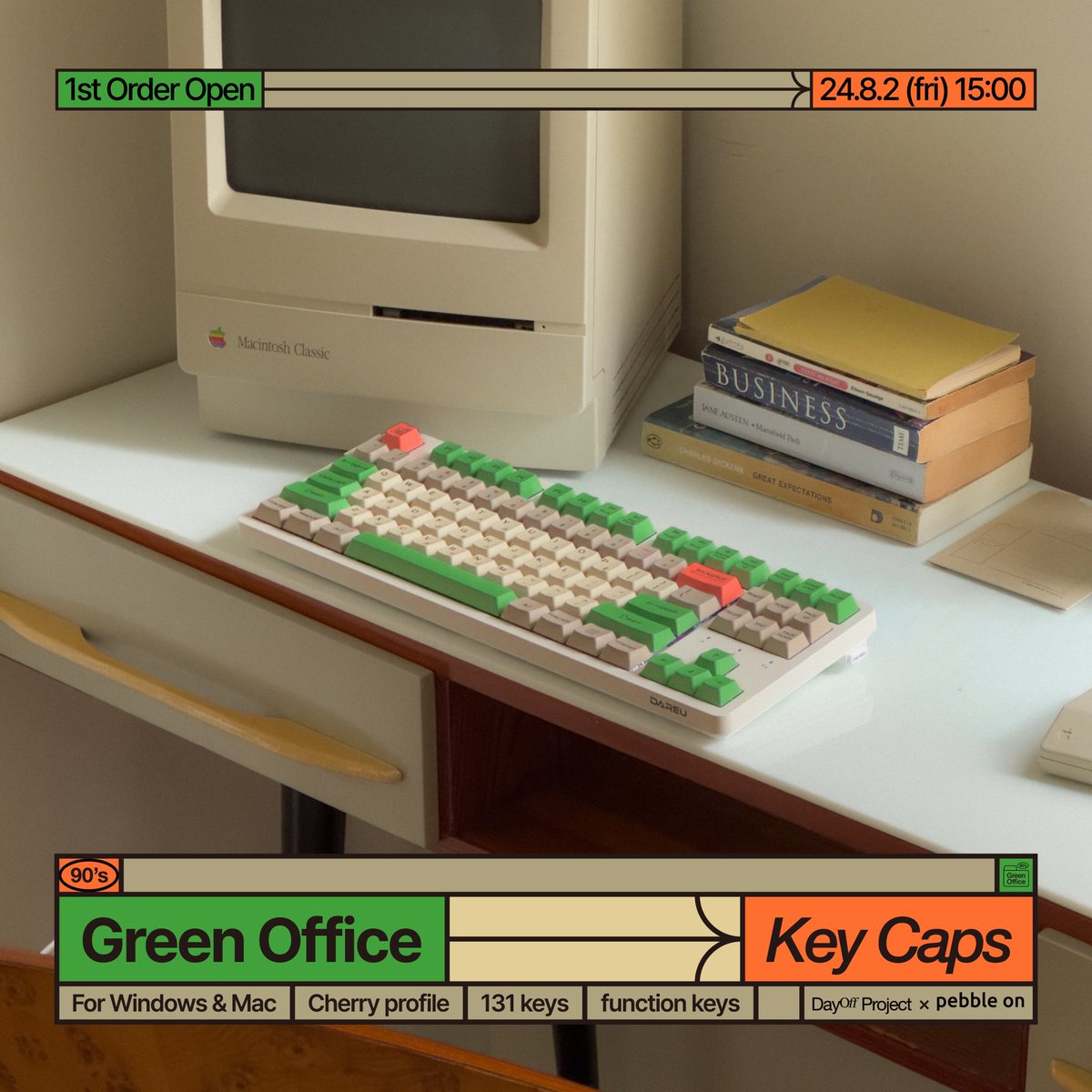 🗃️ 𝟗𝟎’𝐬 𝐠𝐫𝐞𝐞𝐧 𝐨𝐟𝐟𝐢𝐜𝐞 𝐤𝐞𝐲𝐜𝐚𝐩 오픈 공지
진심을 쏟은 키캡디자인 프로젝트,,🚰·̫🚰
레트로하면서도,, 매일책상에 머무르는 시간이 즐거웠으면 하는 맘으로 만들었습니다.☺️💘

⏰1차 예약:8/2(금) 오후 3시 ~ 8/7(수) 

💝RT추첨 1분께 사진 속 ‘키보드+ 키캡’세트를 보내드려요!