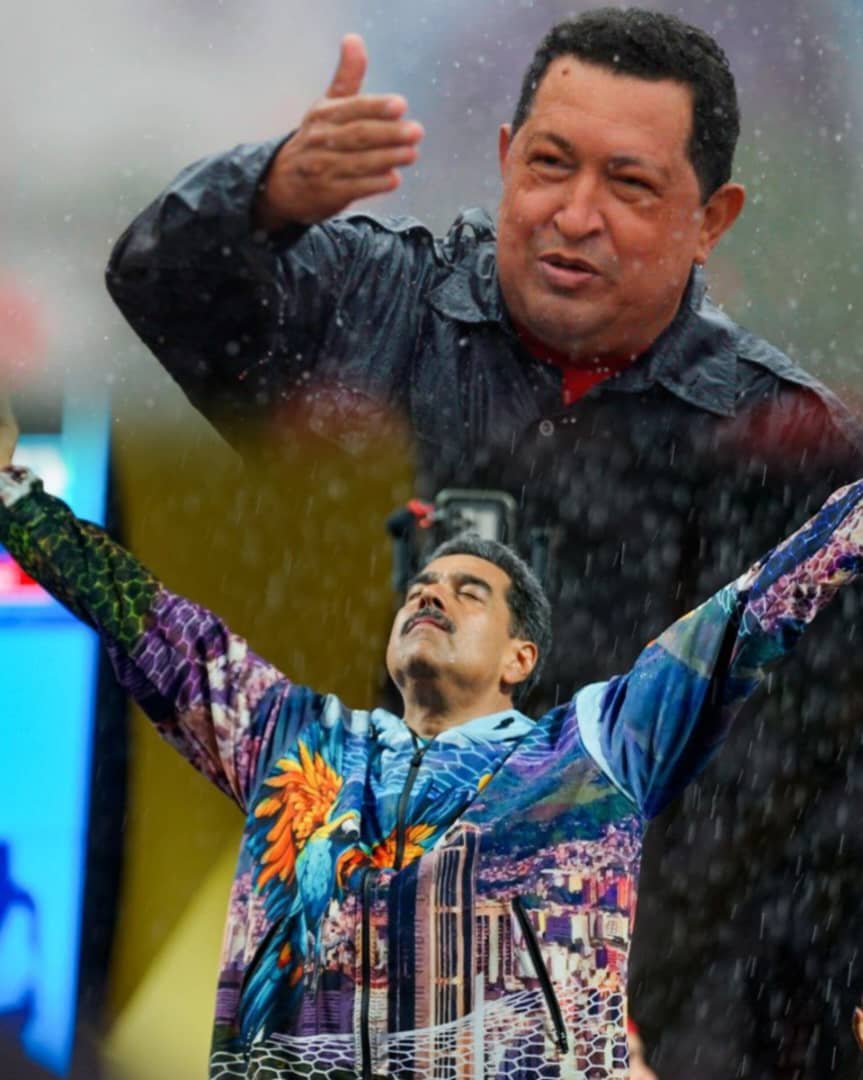 MPPEU_Ve (@mppeu_ve) on Twitter photo ¡Lluvia premonitoria que anunció la victoria!
Diferentes momentos, mismo sentimiento: Amor por su Pueblo.
Con 5.150.092 votos, 51.20% <a href="/NicolasMaduro/">Nicolás Maduro</a> es anunciado ganador de las #EleccionesPresidenciales
¡Lo volvimos a hacer!
¡Viva BolĂvar, Viva Chávez y Viva Maduro! ¡Lluvia premonitoria que anunciĂł la victoria!
Diferentes momentos, mismo sentimiento: Amor por su Pueblo.
Con 5.150.092 votos, 51.20% <a href="/NicolasMaduro/">Nicolás Maduro</a> es anunciado ganador de las #EleccionesPresidenciales
¡Lo volvimos a hacer!
¡Viva BolĂvar, Viva Chávez y Viva Maduro!