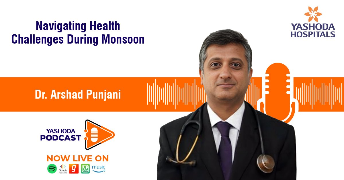 Join us on the #YashodaHealthPodcast as Dr. Arshad Punjani, shares valuable insights on how to navigate health challenges during the #monsoon. Discover practical #tips and advice to stay healthy and resilient throughout the rainy season.

Listen: open.spotify.com/episode/0SmfVH…