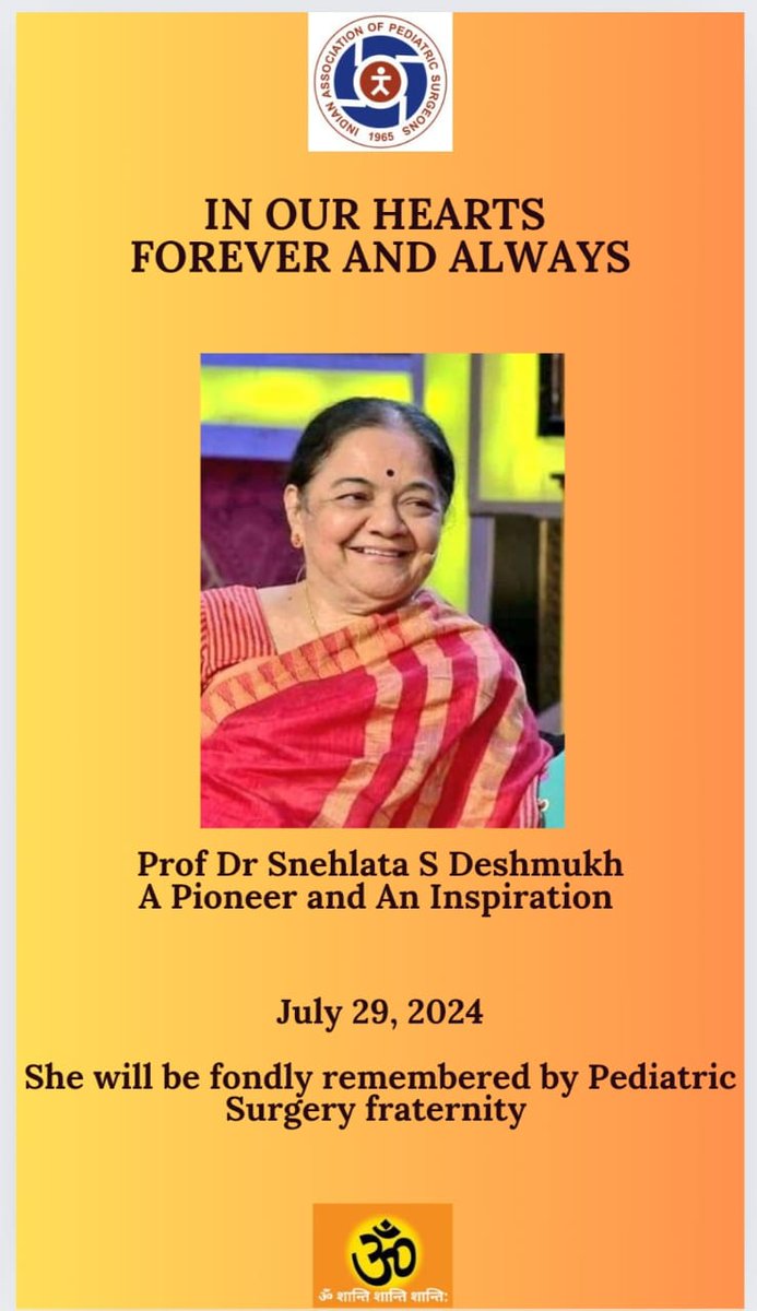 We are deeply saddened to share the news of the passing of Prof. Dr. Snehlata Deshmukh, a renowned and towering personality in the field. She was a very kind-hearted person who held many prestigious positions, including Vice-Chancellor of Mumbai University and Dean of various