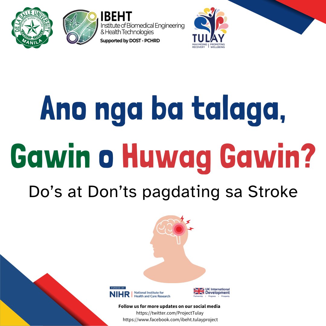 ProjectTulay's tweet photo. What are the do's and don't during a stroke attack? Let's learn all about it here:   Follow us on Facebook to learn more: https://t.co/zIHxiJUpkp https://t.co/EBm7HQejnS