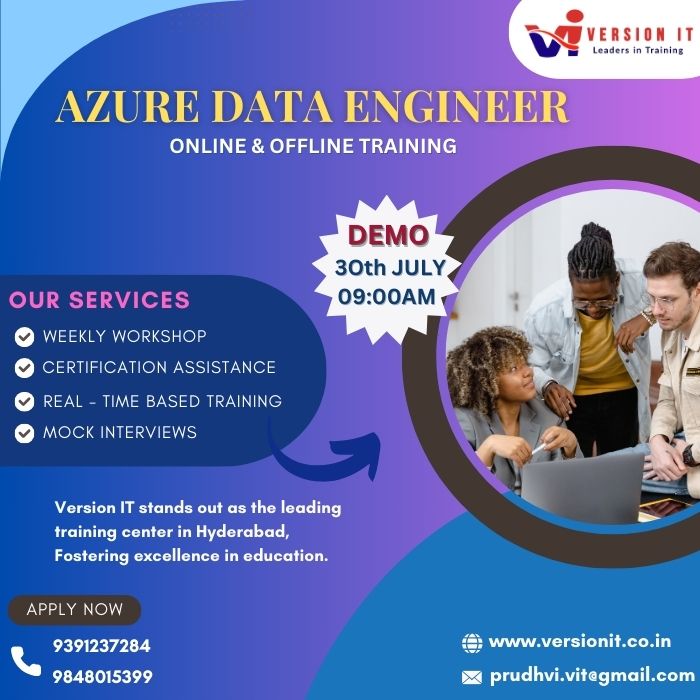 VersionitCloud's tweet photo. AZURE DATA ENGINEER Training With Placement Assistants
📷New Batch Starting Online/Offline Demo
📷Date: 30th JULY 2024
📷Timing: 09:00 AM
📷Duration: 2 Months
Visit Our Website : https://t.co/217KELtSjk

#azuredataengineertraining #azuredataengineercourse
@9391237284/9848015399 https://t.co/iE0fCa10lv