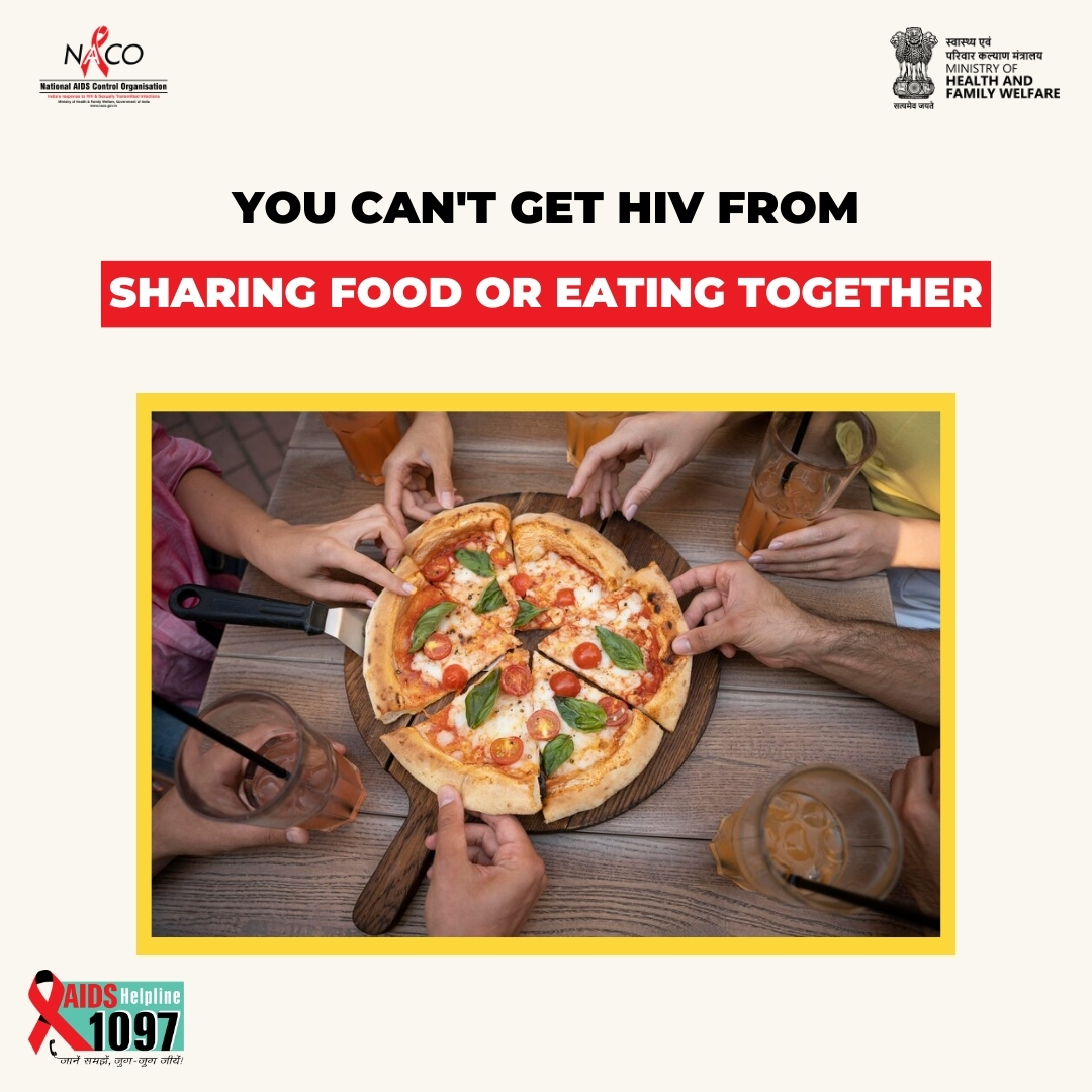 NACOINDIA's tweet photo. Fact: Sharing food or eating together does not spread HIV
#IndiaFightsHIVandSTI #KnowFact #HaveCorrectInformation #KnowHIV #AIDS #Meme #Trending
@MoHFW_INDIA https://t.co/aa1zjTfZYu