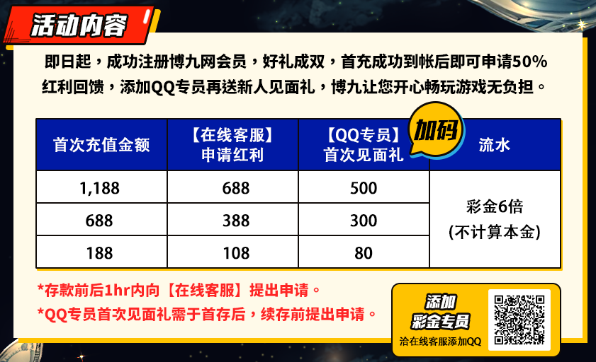 funleyuan's tweet photo. ✨博九网新会员专属首充礼全新上线✨
活动一、首充领红利，博九加码送新人见面礼
即日起从 https://t.co/LGZtzNdoTv 注册后首次充值即可申请
首充金额达188送108、新人见面礼加码送80
首充金额达688送388、新人见面礼加码送300
首充金额达1188送688、新人见面礼加码送500

活动二、续存回馈38％，最高可领1088
续存金额达100+即可申请，最高上限1088
同时加码和QQ专员申请28+见面礼金

【博九网】注册链接🔗 https://t.co/LGZtzNdoTv