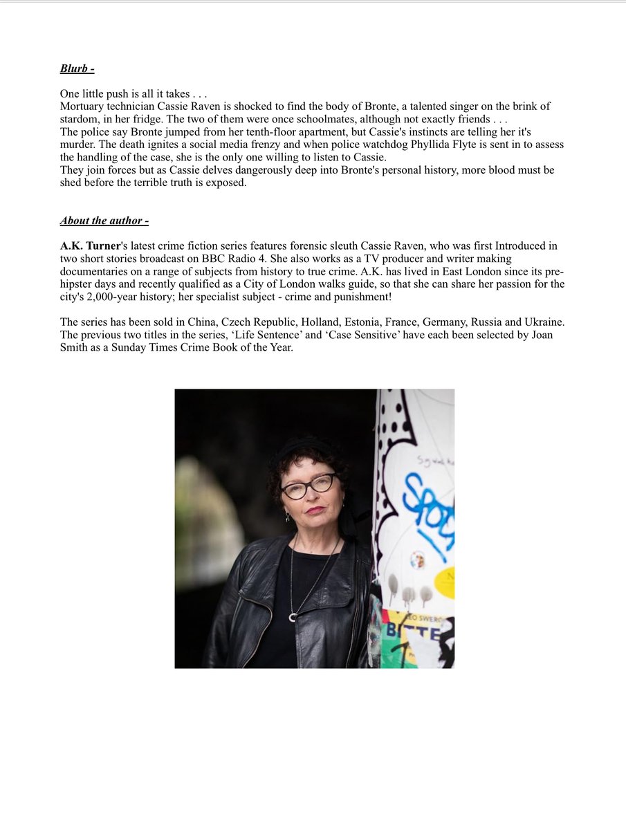 MiriamLSmith3's tweet image. It’s my turn on the blog tour for @AKTurnerauthor’s #Deadfall - book 4 in the mortuary technician #CassieRaven series, read my thoughts and more below 

#AMothersMusingsSunderland @RandomTTours #AKTurner #PhyllidaFyte #CamdenTown #London #AMakemMothersMusings #ForensicThriller