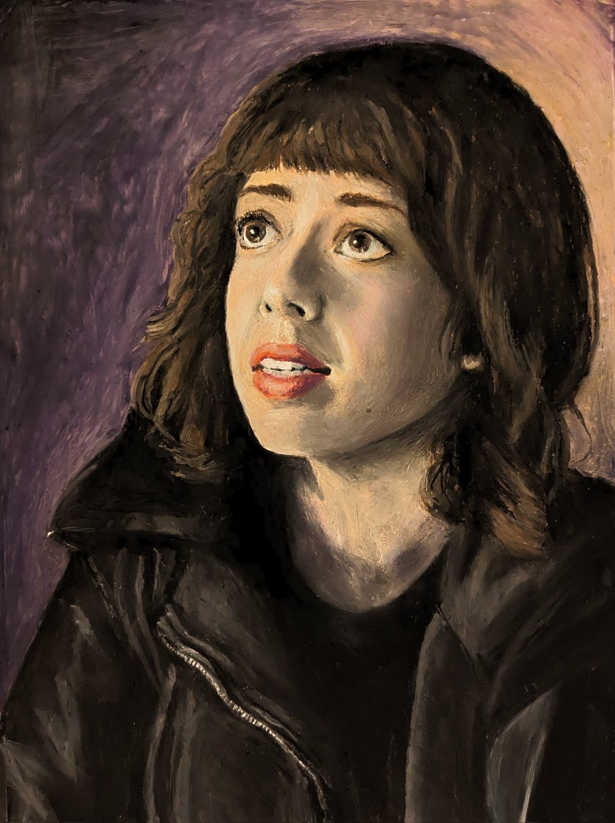 CanadianAr's tweet image. Oil pastel and marker. 
9" X 12