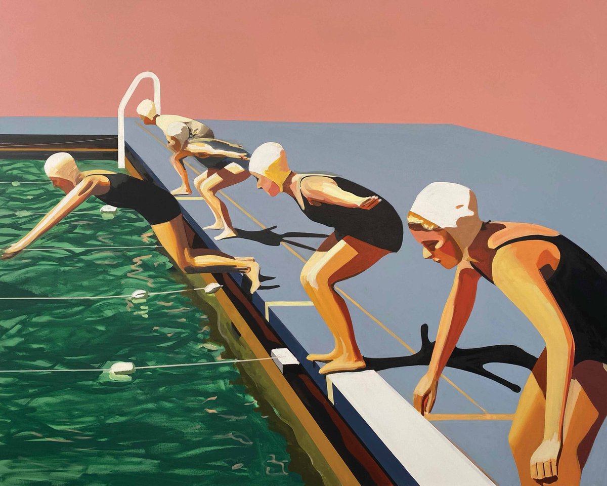 'False start' by Jessica Brilli, contemporary US artist who works in a style that encompasses American realism #WomensArt  #Monday #OlympicGames