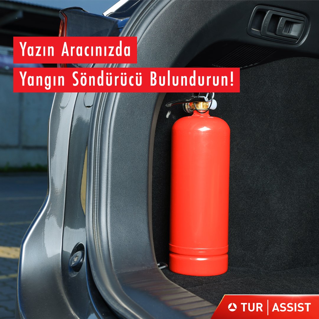 TurAssist's tweet photo. Sıcak yaz günlerinde yangın riski artar. Aracınızda her zaman yangın söndürücü bulundurun ve kullanımını öğrenin. Bu basit önlem, büyük kazaları önleyebilir. #TurAssist #YangınGüvenliği #Yazİpuçları #FaydalıBilgi https://t.co/gAKe1i23Wo