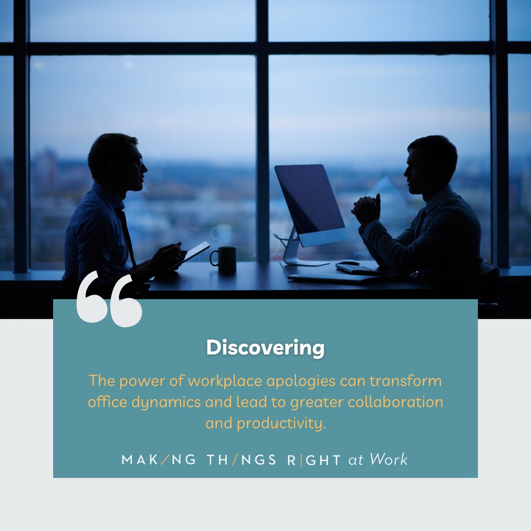 drjenthomas's tweet image. Transform Your Office Dynamics 🌟
Discovering the power of workplace apologies can transform office dynamics and lead to greater collaboration and productivity. Genuine apologies foster trust, clear misunderstandings, and build a more cohesive team environment. 

 #OfficeDynamics
