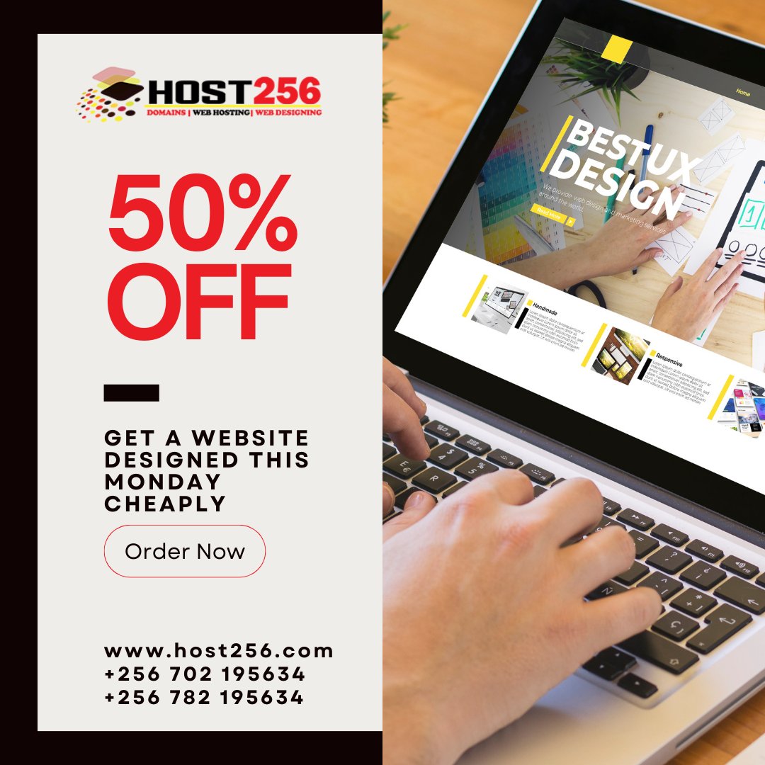Host256's tweet photo. Get a Website Designed This Monday Cheaply.
We are offering a 50% Discount today and it comes with a website, domain name plus 1 year web hosting
Get in Touch via Call or Whatsapp
+256782195634
+256702195634
#Host256 https://t.co/Z52T5JxUsA