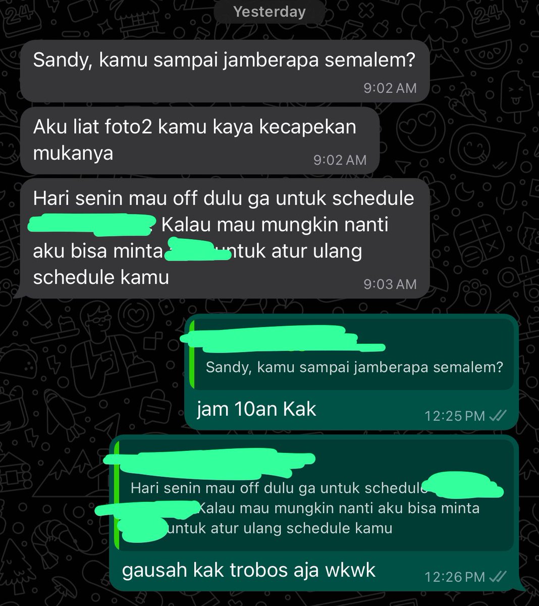 sandykupdates's tweet image. 240729 | Sandy's Bubble Update 💭

wahai senin bisakah kau menghilang dari kehidupan

soklin selain bs menghilangkan noda apakah bs menghilangkan senin jg

*sent a pict*
penyesalan memang datang di akhir

*sent a pict*

neowa isseul ttaemada irae

nal boneun ni nunbit ttaemune
