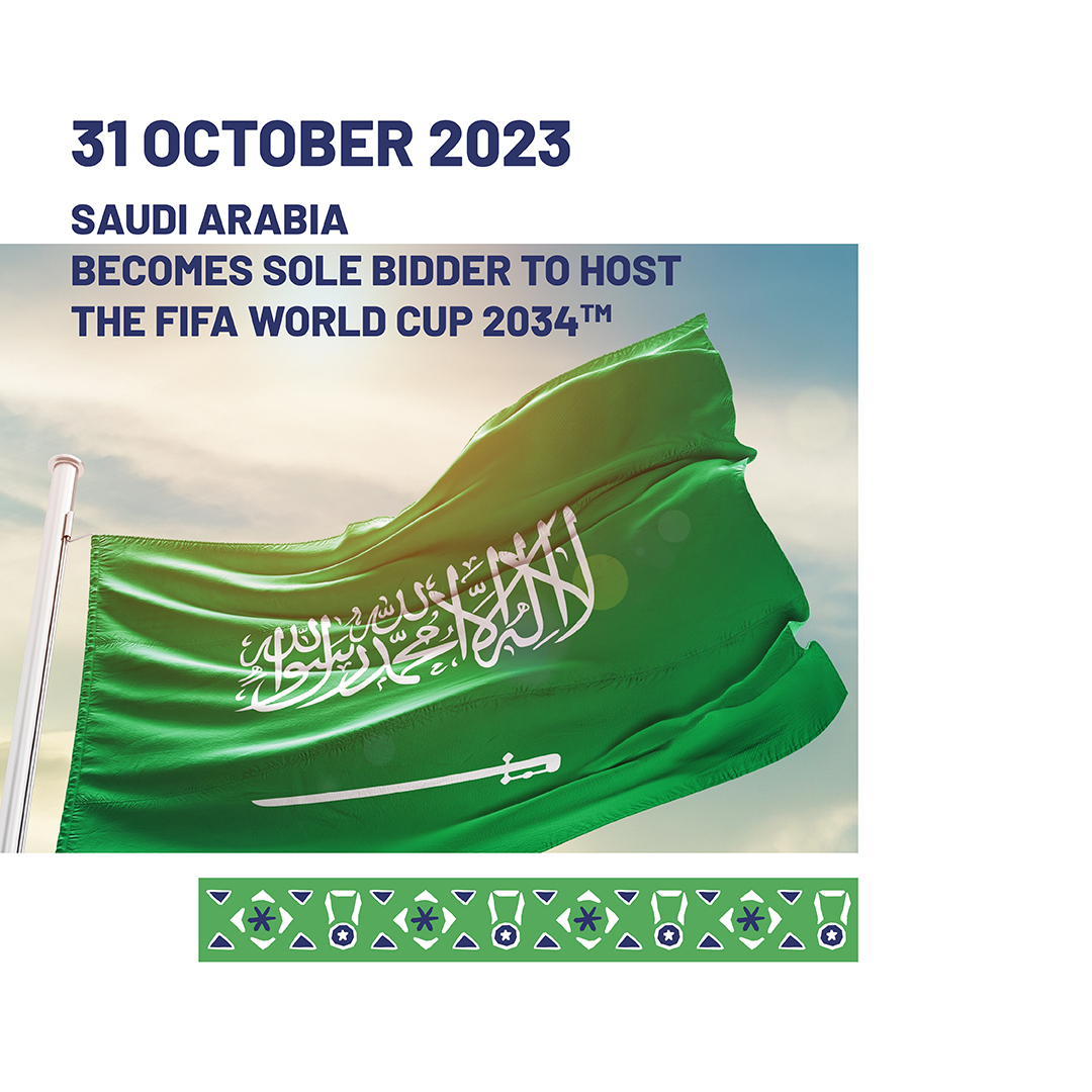 Saudi2034's tweet photo. Already one of the fastest and most exciting growth stories in world football, our historic #Saudi2034bid journey is part of a national story of remarkable transformation 🏆

Discover how we got here today and what lies ahead

#GrowingTogether