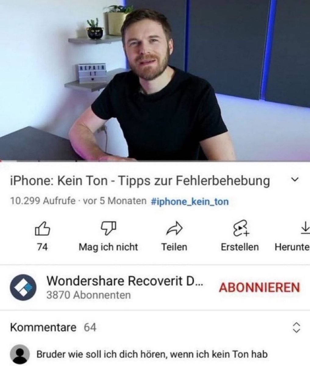 Bruder wie soll ich dich hören wenn ich kein Ton hab