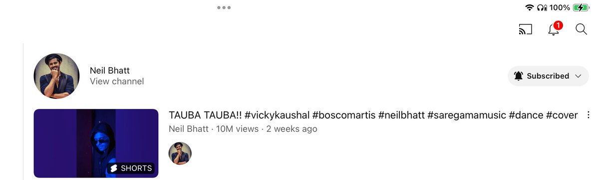 Keshie22's tweet image. Congratulations #NeilBhatt #Tauba #Tauba crossed 10M Views 🥳🥳 @neilbhatt4 ❤️
