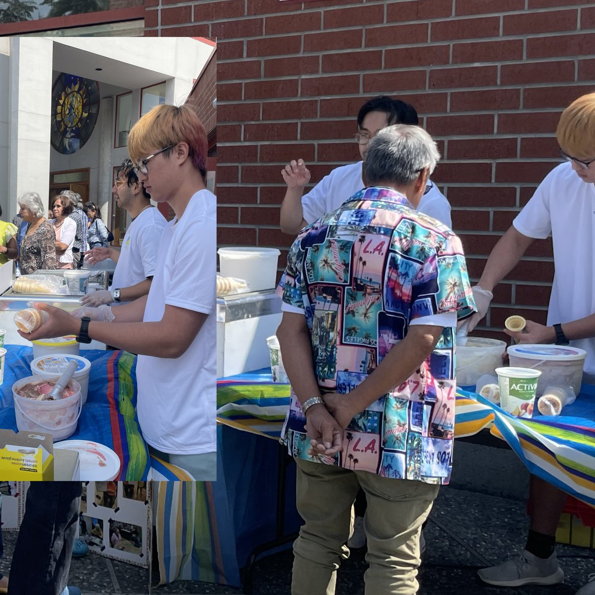 BridgingGen's tweet photo. In honor of the 4th World Day of grandparents and the elderly along with the feast of Saints Anne and Joachim, our seniors 65+ enjoyed a sweet treat after mass earlier today 🍦

How often do they get away with freebies these days anyways? @LaityFamilyLife 

#ChildlikeHearts https://t.co/ST5kwrv8Qa