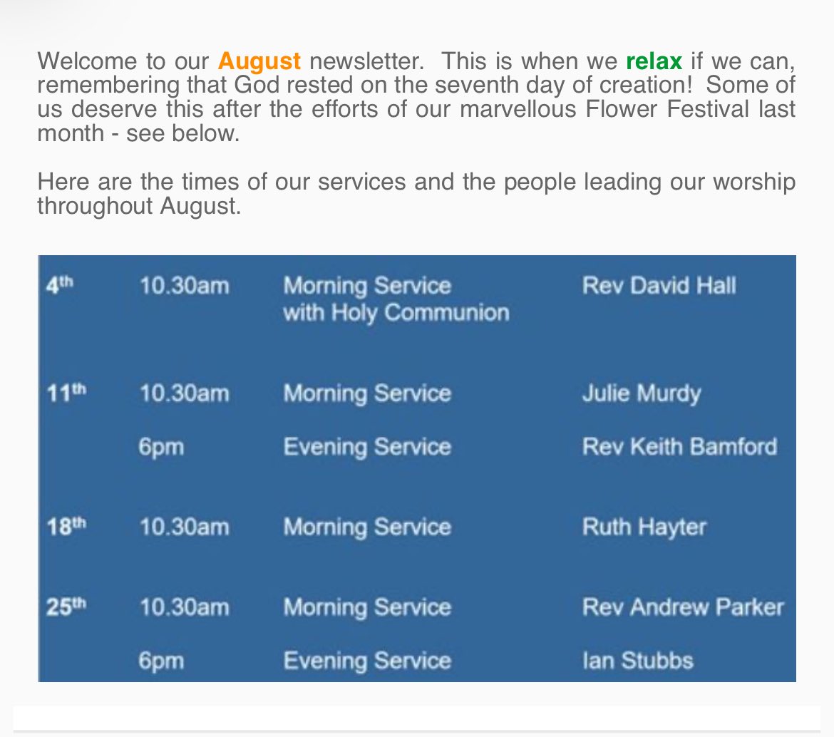 HayfMethodists's tweet photo. Our August services: https://t.co/gYWo8GBN70