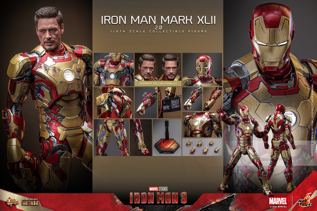 映画『IRON MAN 3』のアイアンマン・マーク42が、ホットトイズの 