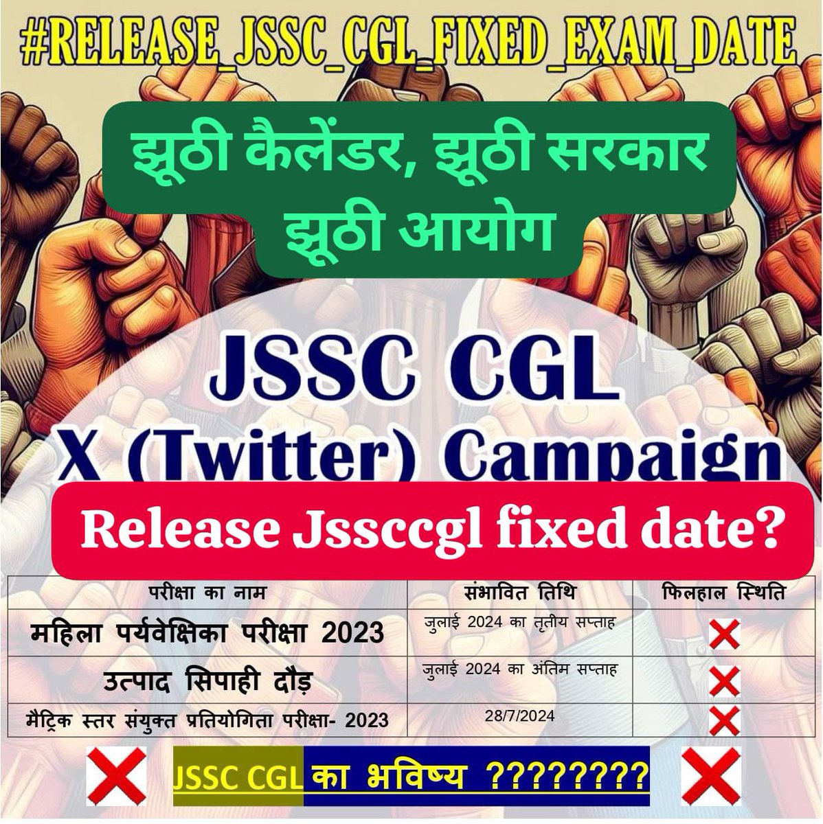 shashankrajbjp's tweet photo. #release_jssc_cgl_fixed_exam_date छात्रो का परीक्षा लेना होगा, वरना सत्ता से जाना होगा !! @Andric87 @ExamsFighters https://t.co/gZapkxKXqN