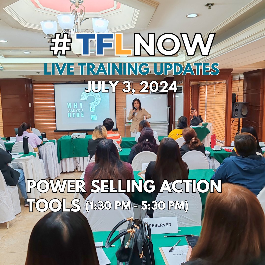 tfl_ph's tweet image. 🔥LIVE NOW - Power Selling Action Tools #TFLNOW
☔ The rainy morning didn't stop our participants from coming in early for this afternoon training.
This is the WINNING ATTITUDE 🏆 that we look for in Sales Professionals. (1/2)
 #TrainingforLess #TrainingPhilippines