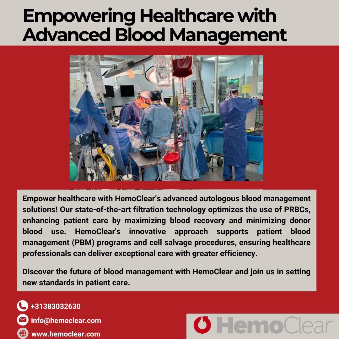 HemoClear's tweet photo. Empowering Healthcare with Advanced Blood Management

#HealthcareInnovation #BloodFiltration #PatientBloodManagement #CellSalvage #PBM #HemoClear #PRBCs #PatientCare #MedicalTechnology https://t.co/QBZiuJvxC4
