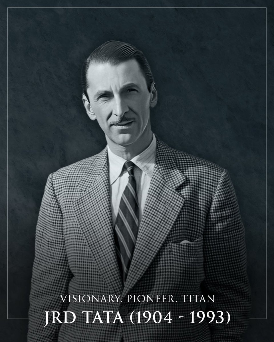 ScenicMunnar's tweet photo. On his 120th birth anniversary, we celebrate the titan of Indian industry, the pioneer of countless innovations and the man who built tomorrow. His indomitable legacy lives on — from steel to skies to our hearts.

#TajHotels #Tajness #JourneyofJeh #JRDTata #ScenicMunnar https://t.co/GfwjwoAhUN