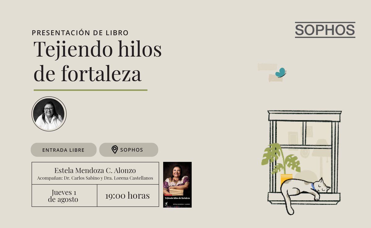 sophosenlinea's tweet photo. 📚 Descubran "Tejiendo hilos de fortaleza", un relato vibrante y sincero de Estela Mendoza Alonzo. Este jueves 1 de agosto a las 19:00 horas, únanse a nosotros en una velada donde exploraremos la resiliencia y el coraje humano a través de la vida de Estela. Con la presencia de los distinguidos Dr. Carlos Sabino y Dra. Lorena Castellanos, prometemos una noche de inspiración y reflexión. Entrada libre. ¡Los esperamos para compartir esta historia de superación!