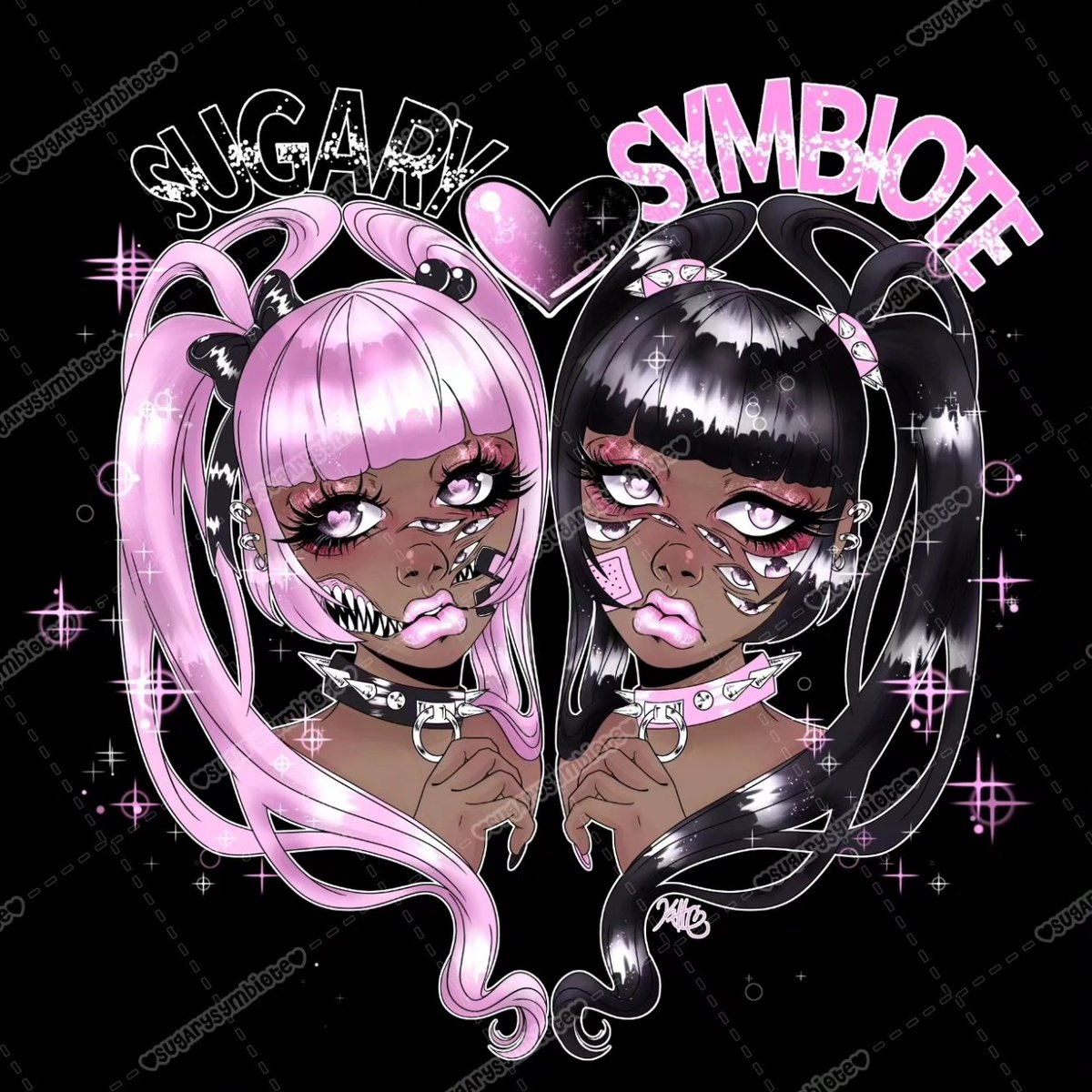 SugarySymbiote's tweet photo. Romwe/Shein has stolen my work and is now selling it on their sites without credit, permission, or compensation. I work hard to create my artwork, and they are profiting off of my labor while I continue to struggle to survive in today's economic climate. https://t.co/YoofruJMhn
