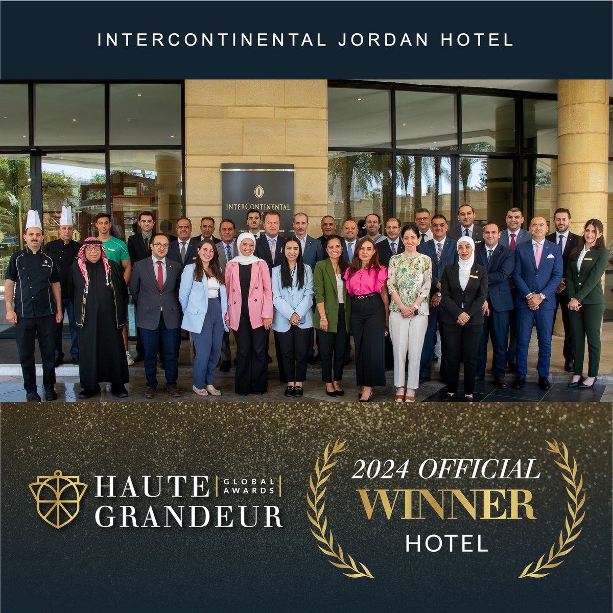 The InterContinental Jordan Hotel is thrilled to announce its recognition by Haute Grandeur Global Excellence with several prestigious awards, solidifying its position as a leader in Jordan's hospitality industry.

 #InterContinentalJordanHotel #HauteGrandeurGlobalExcellence