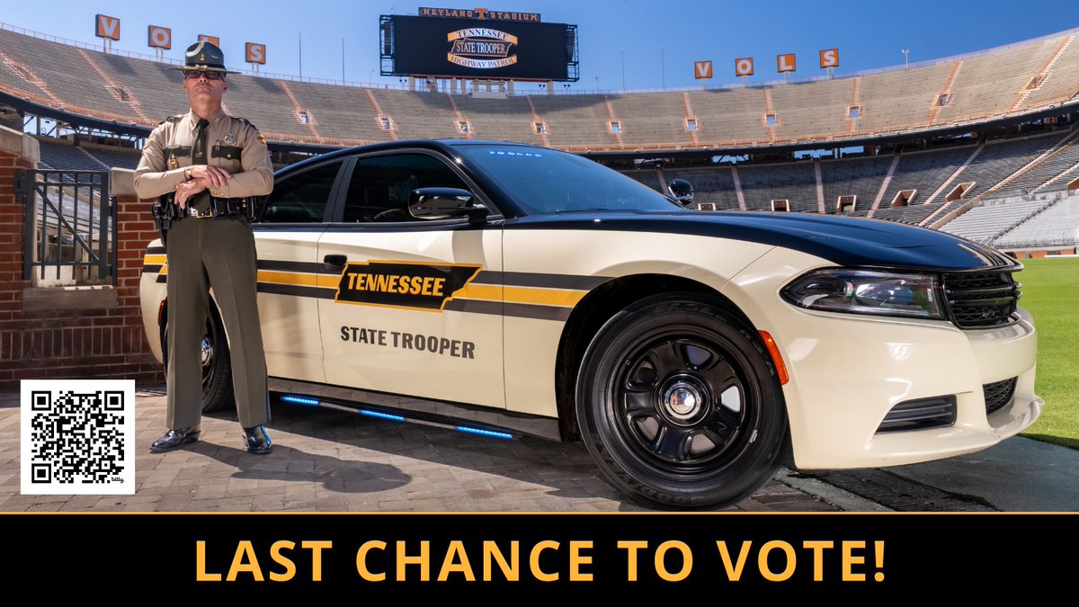 Tennessee Department of Safety (@tndeptofsafety) on Twitter photo Voting ends at noon EDT today for the 11th Annual <a href="/State_Troopers_/">State Troopers</a> America's Best-Looking Trooper Cruisers Contest! This is your last chance to show your support for <a href="/tnhighwaypatrol/">Tennessee Highway Patrol</a>, <a href="/UTKnoxville/">UT Knoxville</a>, <a href="/Vol_Sports/">Tennessee Athletics</a> and <a href="/Vol_Football/">Tennessee Football</a>. Vote now at bit.ly/votethp. #GBO #VoteTHP Voting ends at noon EDT today for the 11th Annual <a href="/State_Troopers_/">State Troopers</a> America's Best-Looking Trooper Cruisers Contest! This is your last chance to show your support for <a href="/tnhighwaypatrol/">Tennessee Highway Patrol</a>, <a href="/UTKnoxville/">UT Knoxville</a>, <a href="/Vol_Sports/">Tennessee Athletics</a> and <a href="/Vol_Football/">Tennessee Football</a>. Vote now at bit.ly/votethp. #GBO #VoteTHP