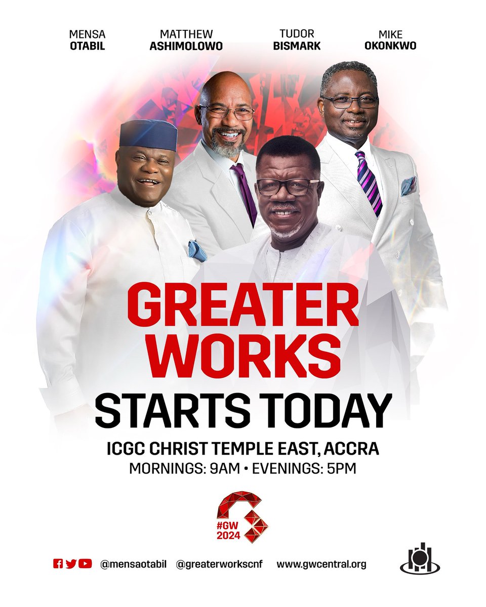 AlloteyHarry's tweet photo. Are you ready for Greater Works? Join us tonight at 5pm. #GW2024 https://t.co/R3V52ueByv