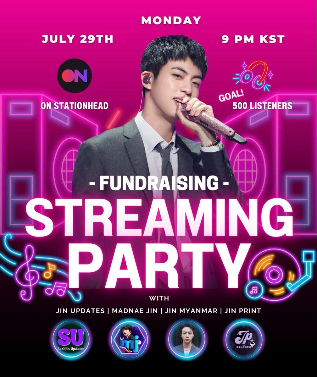 MadnaeJin1204's tweet photo. 💰 FUNDRAISING STREAMING PARTY 💰

🎯 500 Listeners on Madnaejin's channel
https://t.co/NFLE3894qx
💰$100 for KSJ1 
🔴We are now ON AIR

Join us with @seokjin_updates @Jin_mm1204 and @theJINPRlNT and let's win this money 💰 for KSJ1 

Drop your joining ss under this post!

#JIN #방탄소년단진 #진 @BTS_twt