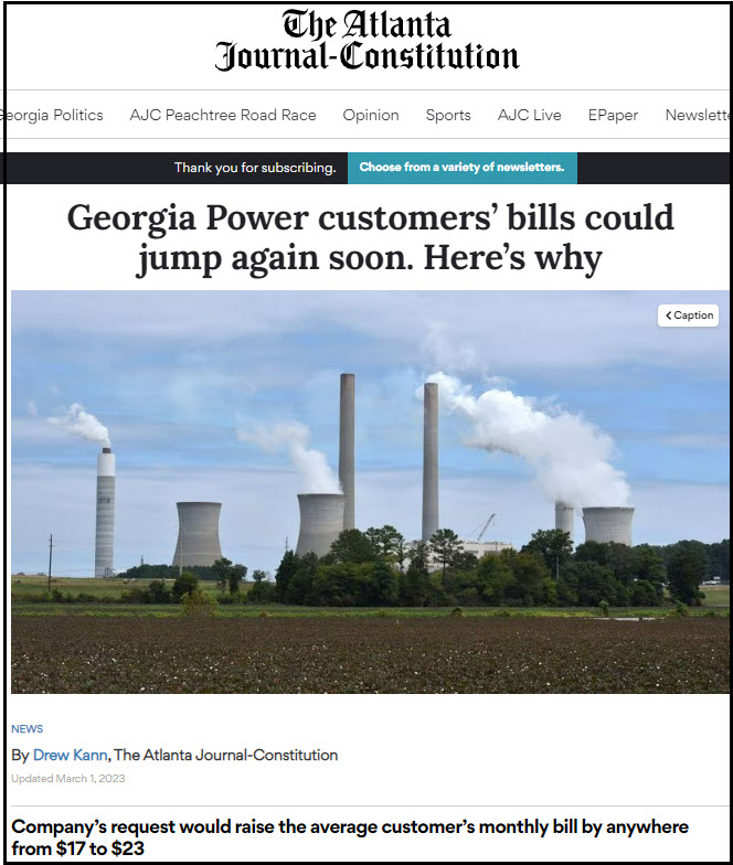 PattyDurandGA's tweet photo. Georgia Power rate increases 2023-2024:
1. January 1, 2023 bill increase of 2.6%
2. June 1, 2023 bill increase of 12.7% gas surcharge
3. August 1, 2023 bill increase of 4.8% Vogtle 3
4. January 1, 2024 bill increase of 4.5%
5. May 1, 2024 bill increase of 6.2% for Vogtle 4
/4 https://t.co/oH2ifz2nPe