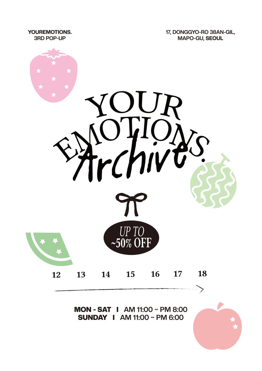 your emotions (@youremotions_) on Twitter photo your emotions. 3rd pop-up
โโโ
#rt ์ํฐ์ถ์ฒจ ํ์
์์ ์ฌ์ฉ ๊ฐ๋ฅํ ์ค๋ง์๊ถ์ ๋๋ฆด๊ฒ์ ๐ค
8์, ์์ธ ์ฐ๋จ๋์์ ํ์
์ ์งํํฉ๋๋ค โกฬ ๊ธฐ์กด ์ ํ ์ต๋ 50 % ํ ์ธ,์ผ๋ถ์ ํ 1+1,์ฝ๋ ํธ๋ถ B๊ธ ๋๋ค๋ฐ์ค ๋ฑ ์ต๋ ํ ์ธ๊ฐ๋ก ํ์
์ ์ค๋นํ์ด์
8์ 12์ผ~18์ผ ์ฐ๋จ๋์์ ๋ง๋์ โอ*อ your emotions. 3rd pop-up
โโโ
#rt ์ํฐ์ถ์ฒจ ํ์
์์ ์ฌ์ฉ ๊ฐ๋ฅํ ์ค๋ง์๊ถ์ ๋๋ฆด๊ฒ์ ๐ค
8์, ์์ธ ์ฐ๋จ๋์์ ํ์
์ ์งํํฉ๋๋ค โกฬ ๊ธฐ์กด ์ ํ ์ต๋ 50 % ํ ์ธ,์ผ๋ถ์ ํ 1+1,์ฝ๋ ํธ๋ถ B๊ธ ๋๋ค๋ฐ์ค ๋ฑ ์ต๋ ํ ์ธ๊ฐ๋ก ํ์
์ ์ค๋นํ์ด์
8์ 12์ผ~18์ผ ์ฐ๋จ๋์์ ๋ง๋์ โอ*อ